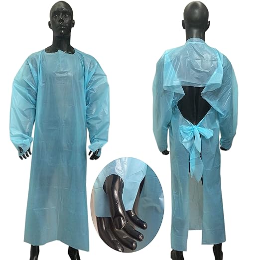 Disposable CPE Robes - Open-Back, Thumb Loops - Pack of 10